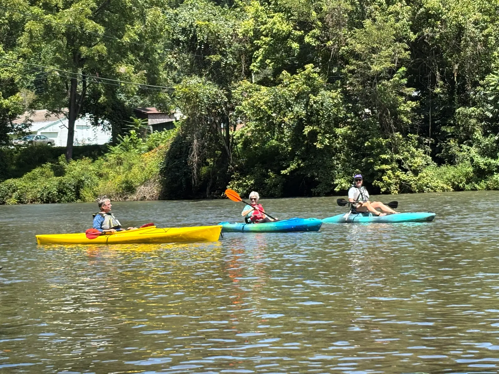Guests kayaking on the Smith River